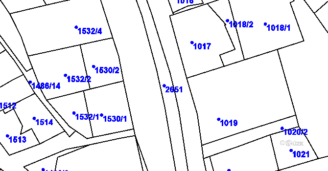 Parcela st. 2651 v KÚ Oslavany, Katastrální mapa