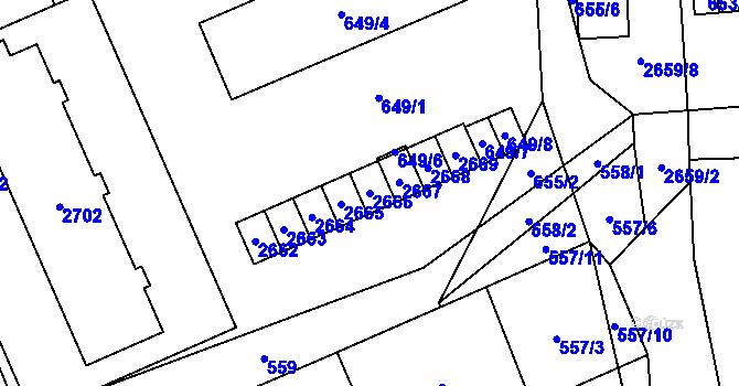 Parcela st. 2666 v KÚ Oslavany, Katastrální mapa