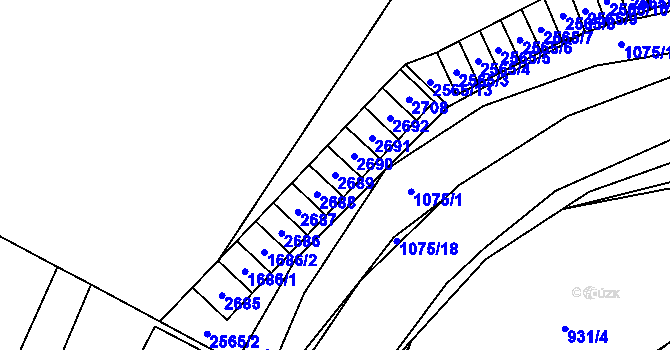 Parcela st. 2689 v KÚ Oslavany, Katastrální mapa