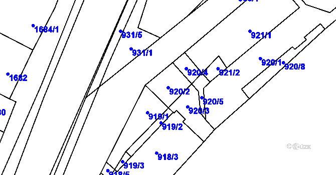Parcela st. 920/2 v KÚ Oslavany, Katastrální mapa