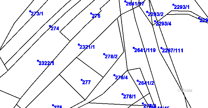 Parcela st. 278/2 v KÚ Oslavany, Katastrální mapa