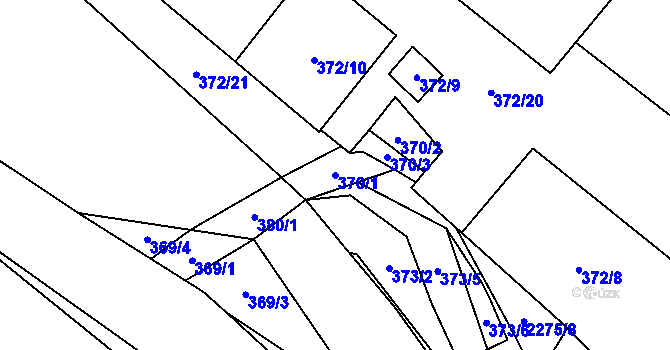 Parcela st. 370/1 v KÚ Oslavany, Katastrální mapa