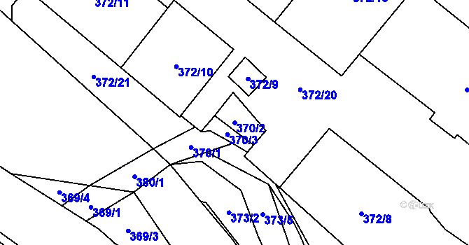 Parcela st. 370/2 v KÚ Oslavany, Katastrální mapa