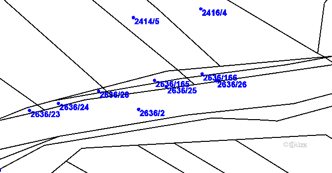 Parcela st. 2636/25 v KÚ Oslavany, Katastrální mapa