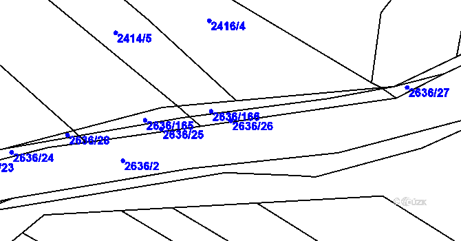 Parcela st. 2636/26 v KÚ Oslavany, Katastrální mapa