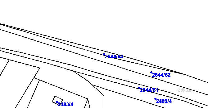 Parcela st. 2644/53 v KÚ Oslavany, Katastrální mapa