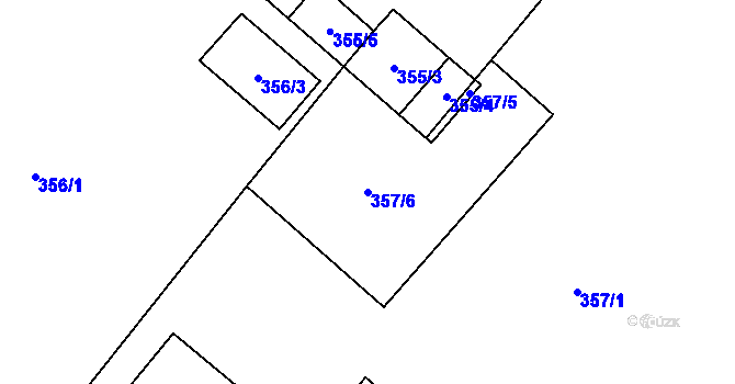 Parcela st. 357/6 v KÚ Oslavany, Katastrální mapa
