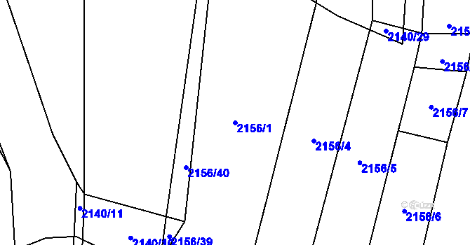 Parcela st. 2156/1 v KÚ Oslavany, Katastrální mapa