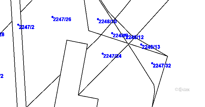 Parcela st. 2247/24 v KÚ Oslavany, Katastrální mapa