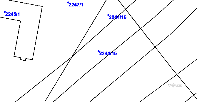 Parcela st. 2244/15 v KÚ Oslavany, Katastrální mapa