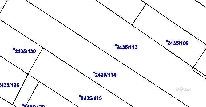 Parcela st. 2435/27 v KÚ Oslavany, Katastrální mapa