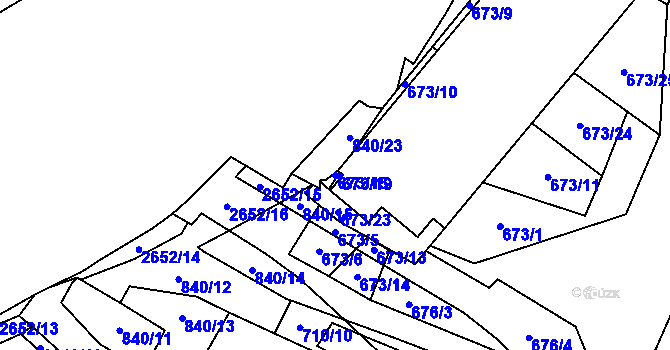 Parcela st. 673/15 v KÚ Oslavany, Katastrální mapa
