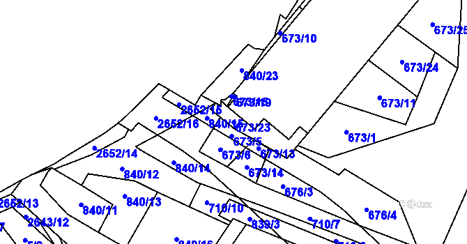 Parcela st. 673/23 v KÚ Oslavany, Katastrální mapa