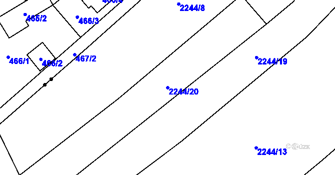 Parcela st. 2244/20 v KÚ Oslavany, Katastrální mapa