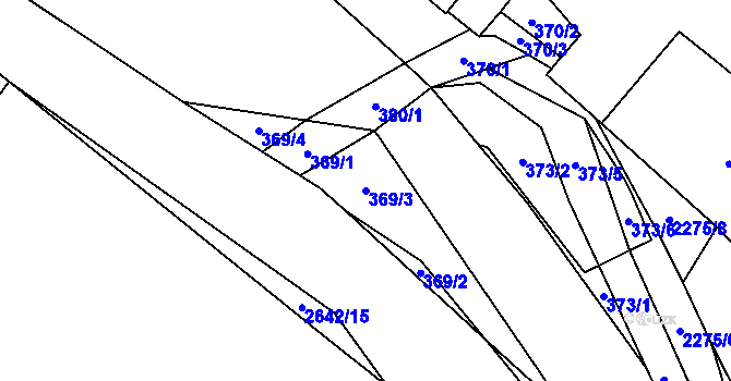 Parcela st. 369/3 v KÚ Oslavany, Katastrální mapa