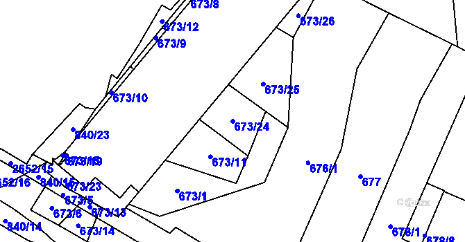 Parcela st. 673/24 v KÚ Oslavany, Katastrální mapa