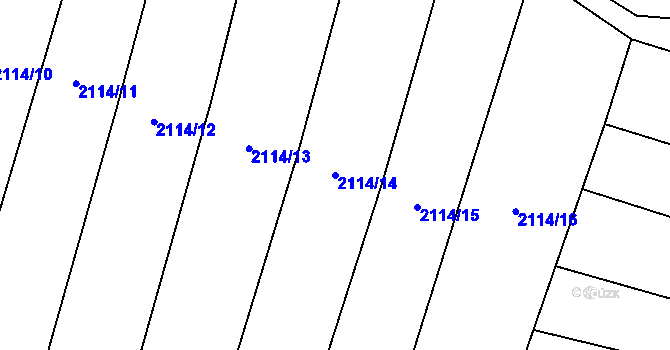 Parcela st. 2114/14 v KÚ Oslavany, Katastrální mapa