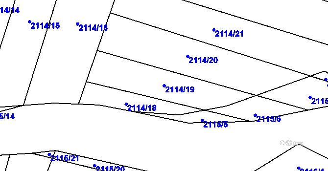 Parcela st. 2114/19 v KÚ Oslavany, Katastrální mapa