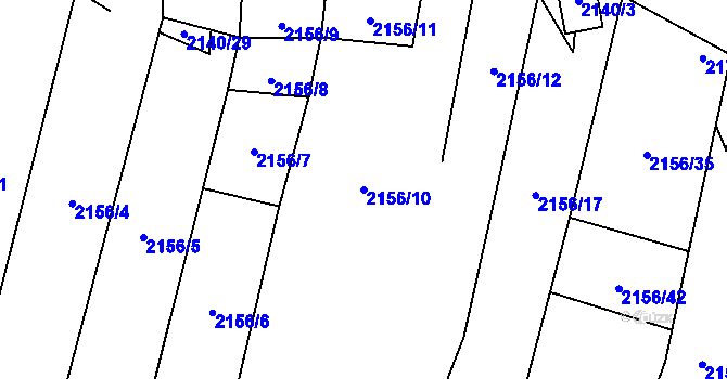 Parcela st. 2156/10 v KÚ Oslavany, Katastrální mapa