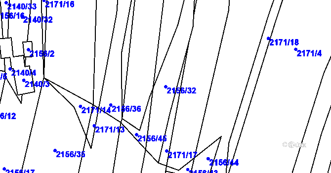 Parcela st. 2156/32 v KÚ Oslavany, Katastrální mapa