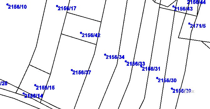 Parcela st. 2156/34 v KÚ Oslavany, Katastrální mapa