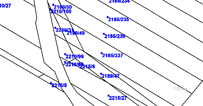 Parcela st. 2185/237 v KÚ Oslavany, Katastrální mapa