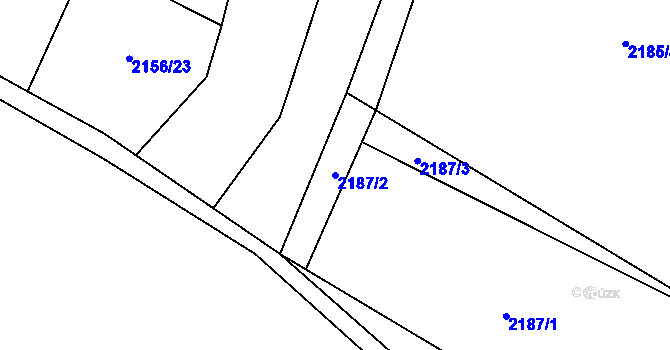 Parcela st. 2187/2 v KÚ Oslavany, Katastrální mapa