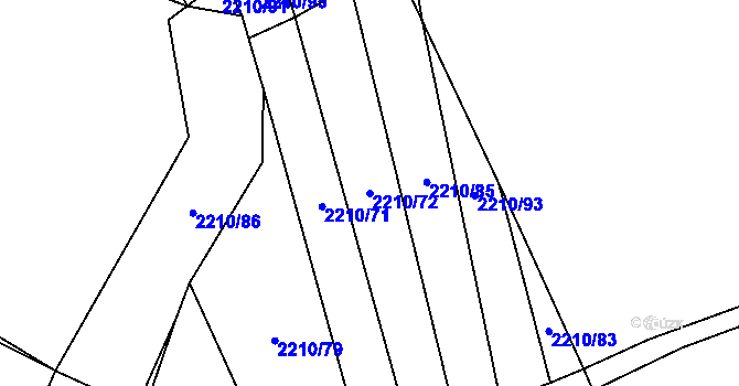 Parcela st. 2210/72 v KÚ Oslavany, Katastrální mapa