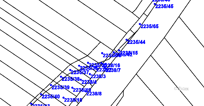 Parcela st. 2235/34 v KÚ Oslavany, Katastrální mapa