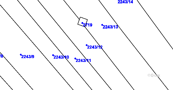 Parcela st. 2243/12 v KÚ Oslavany, Katastrální mapa