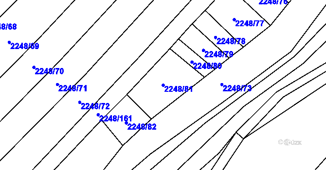 Parcela st. 2248/81 v KÚ Oslavany, Katastrální mapa