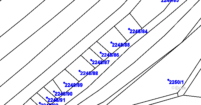 Parcela st. 2248/86 v KÚ Oslavany, Katastrální mapa