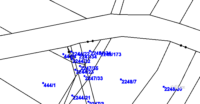 Parcela st. 2248/173 v KÚ Oslavany, Katastrální mapa