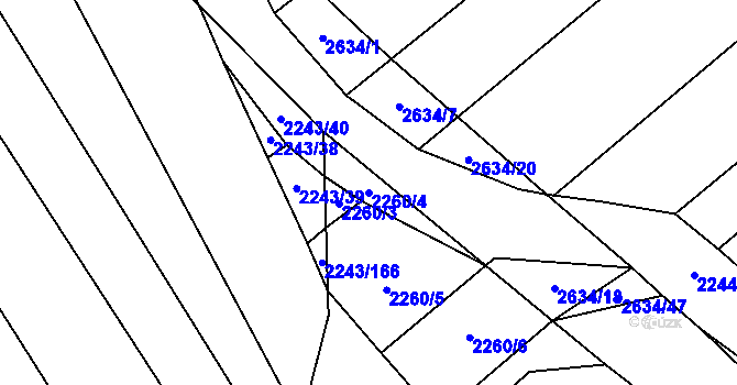 Parcela st. 2260/4 v KÚ Oslavany, Katastrální mapa