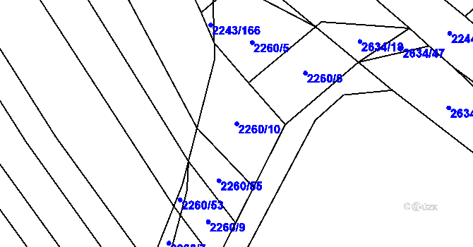 Parcela st. 2260/10 v KÚ Oslavany, Katastrální mapa