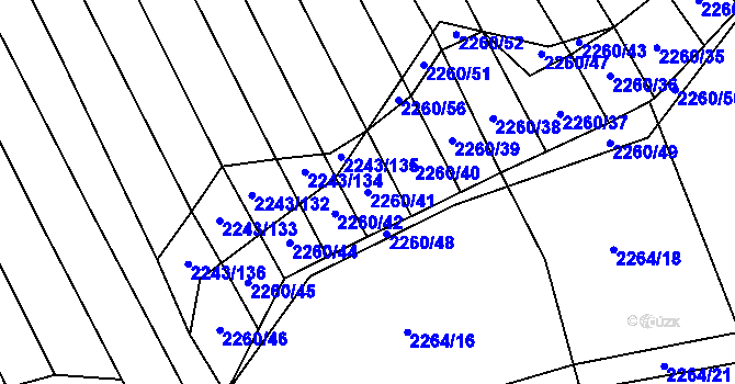 Parcela st. 2260/41 v KÚ Oslavany, Katastrální mapa