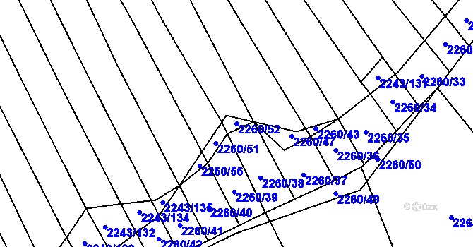 Parcela st. 2260/52 v KÚ Oslavany, Katastrální mapa