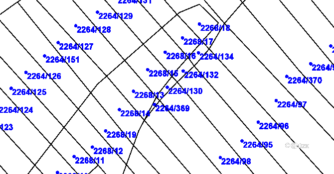 Parcela st. 2264/130 v KÚ Oslavany, Katastrální mapa