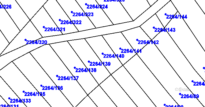 Parcela st. 2264/140 v KÚ Oslavany, Katastrální mapa