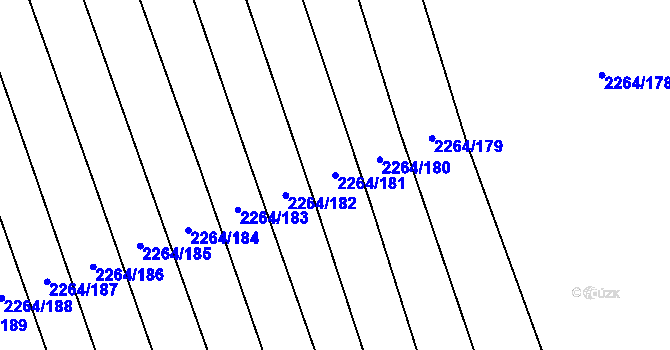 Parcela st. 2264/181 v KÚ Oslavany, Katastrální mapa