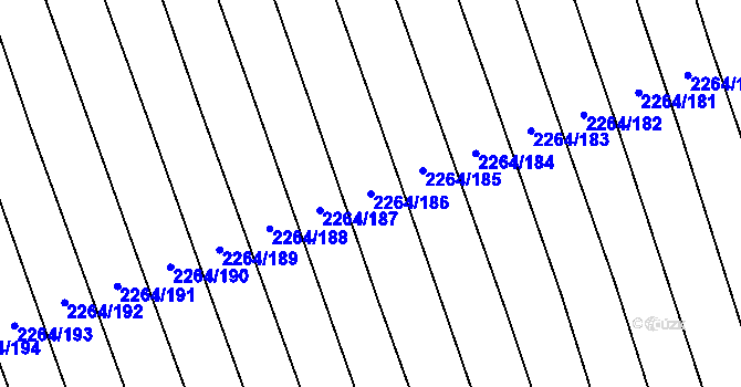 Parcela st. 2264/186 v KÚ Oslavany, Katastrální mapa