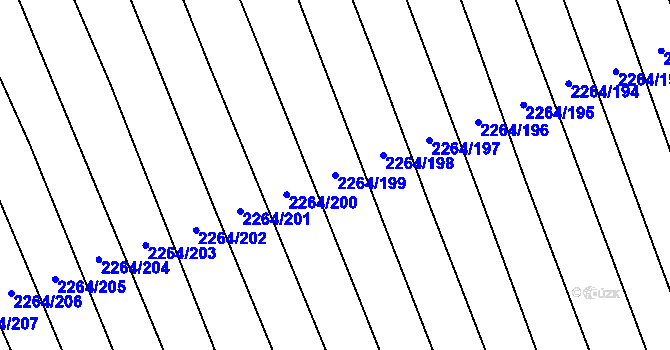 Parcela st. 2264/199 v KÚ Oslavany, Katastrální mapa