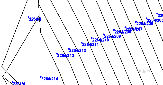 Parcela st. 2264/211 v KÚ Oslavany, Katastrální mapa