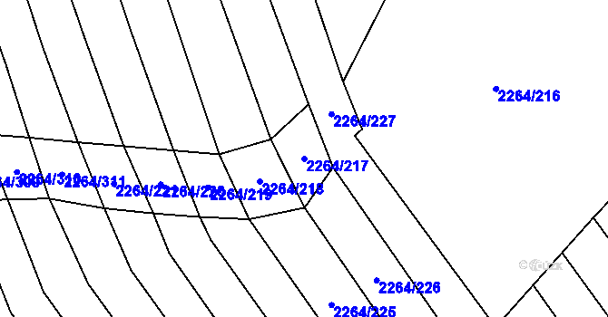 Parcela st. 2264/217 v KÚ Oslavany, Katastrální mapa