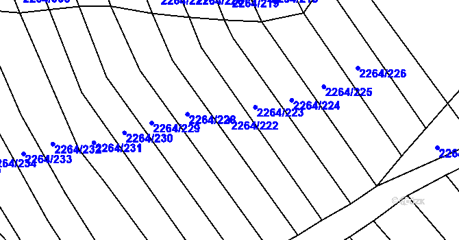 Parcela st. 2264/222 v KÚ Oslavany, Katastrální mapa