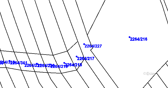 Parcela st. 2264/227 v KÚ Oslavany, Katastrální mapa