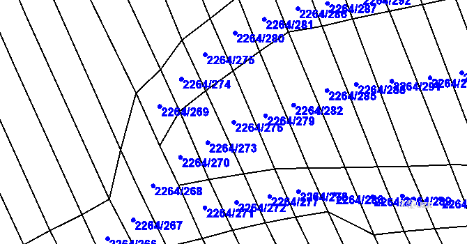 Parcela st. 2264/276 v KÚ Oslavany, Katastrální mapa