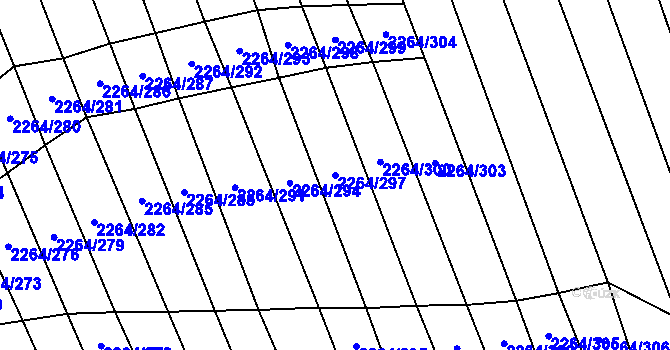 Parcela st. 2264/297 v KÚ Oslavany, Katastrální mapa