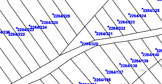 Parcela st. 2264/320 v KÚ Oslavany, Katastrální mapa