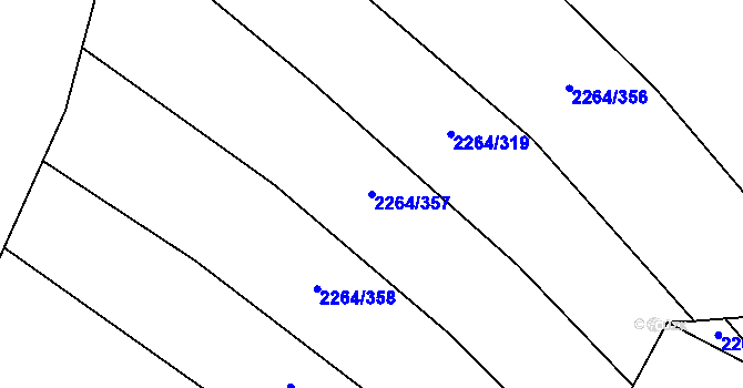 Parcela st. 2264/357 v KÚ Oslavany, Katastrální mapa